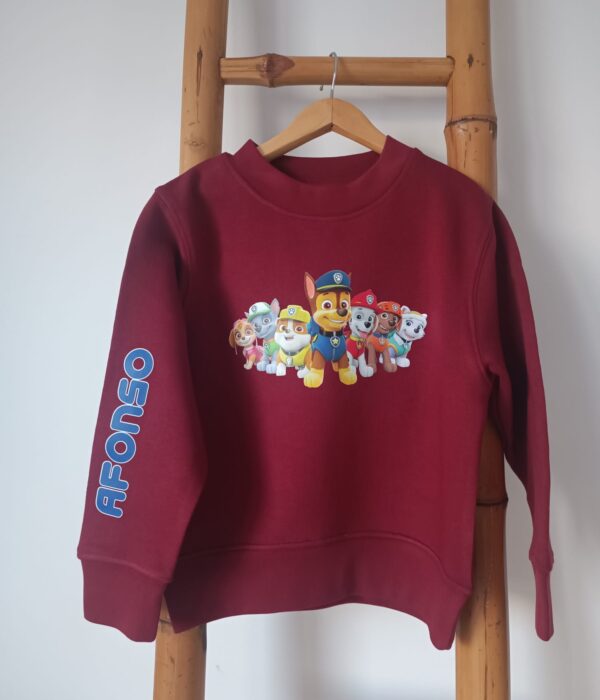 Sweats - Patrulha Pata com nome no braço (menino)