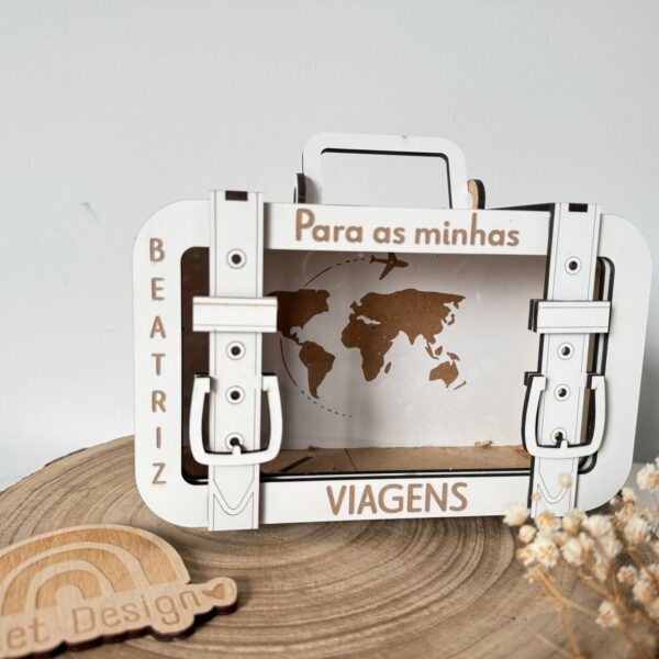 Mealheiro Mala de viagem - Para as minhas viagens (com nome)