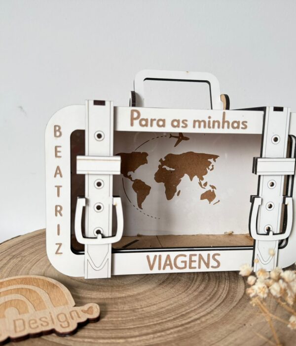 Mealheiro Mala de viagem - Para as minhas viagens (com nome)