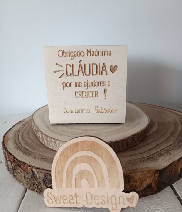 Porta Canetas em madeira - Obrigado "Madrinha" por me ajudares a crescer