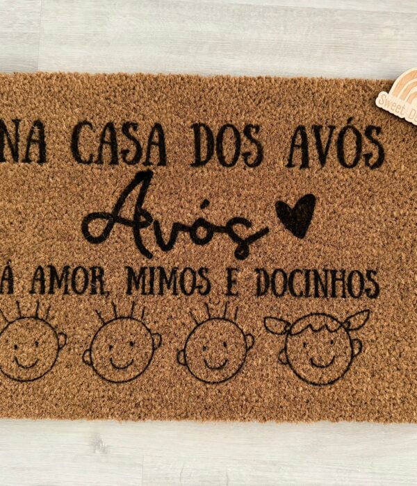 Tapete Fibra Coco - Na casa dos Avós há Amor, Mimos e Docinhos