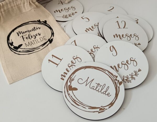 Milestones Baby - Menina/Menino com número dos meses 2
