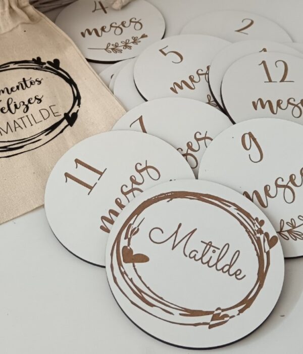 Milestones Baby - Menina/Menino com número dos meses 2