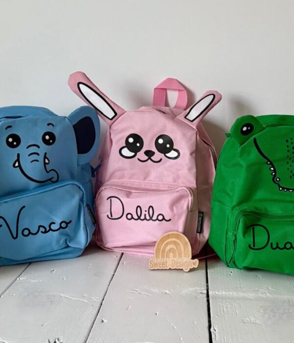 Mochila formato animais com nome