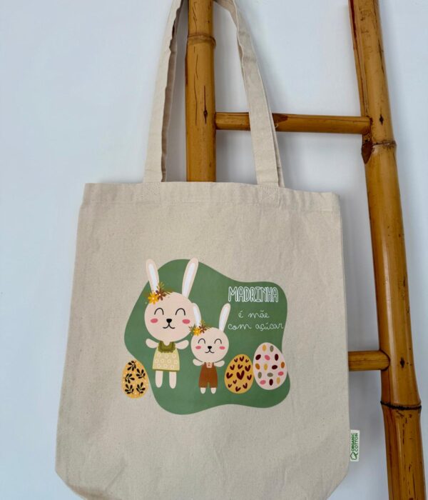 Saco Tote Bag Páscoa - Madrinha é mãe com açucar