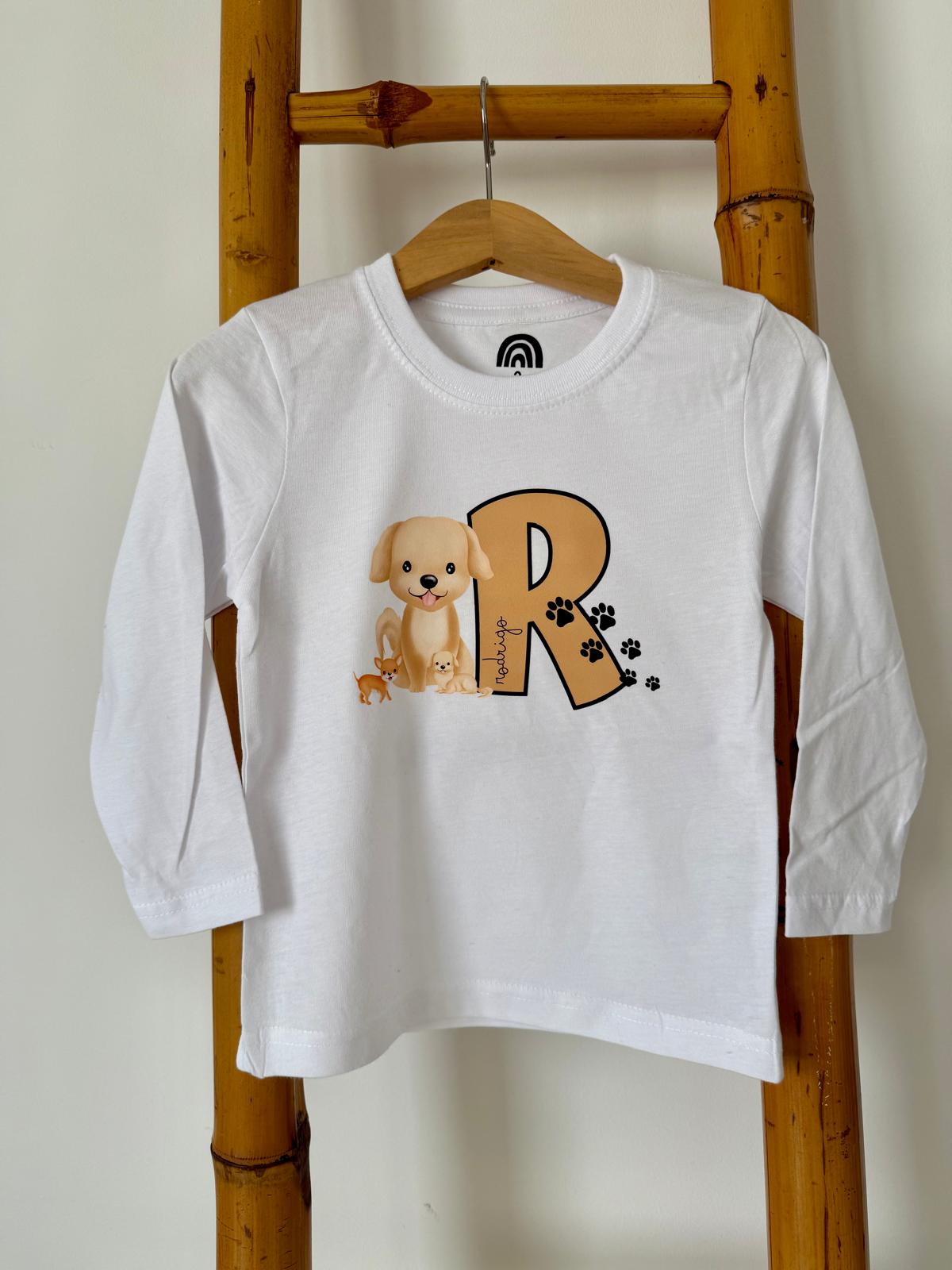 Longsleeve - Animais de estimação (cão) com nome