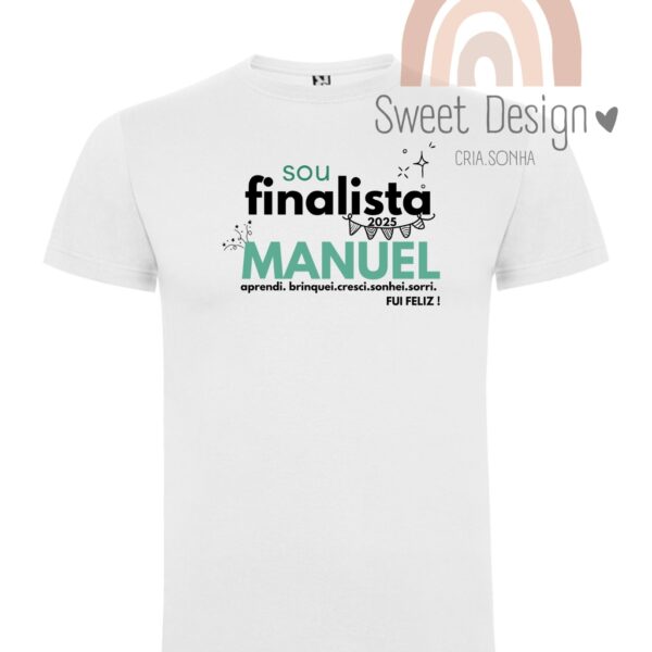 T-Shirt - Sou finalista - aprendi.brinquei.cresci.sonhei.sorri (com nome) - menino