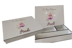 Caixa de Batismo em mdf - O meu Batismo (com nome e Stitch)