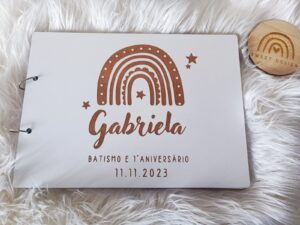 Livro de Honra/dedicatórias - Batismo e 1º Aniversário com data