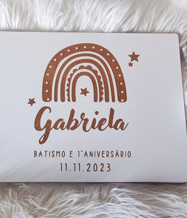 Livro de Honra/dedicatórias - Batismo e 1º Aniversário com data