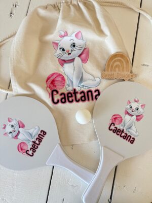 Mochila taleigo - Marie, Aristogatas (com nome e imagem também nas raquetes de praia)
