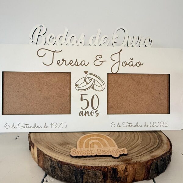 Moldura - Bodas de Ouro (50 - cinquenta anos com data)
