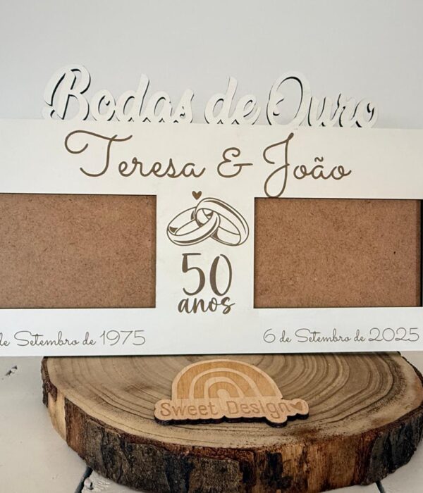 Moldura - Bodas de Ouro (50 - cinquenta anos com data)