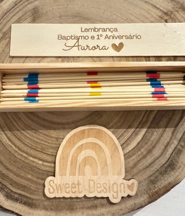 Lembrança Batismo e Aniversário - Jogo Mikado com nome