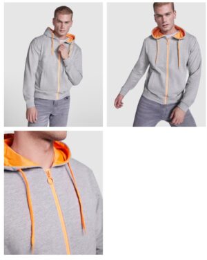 Casaco com capuz a contrastar