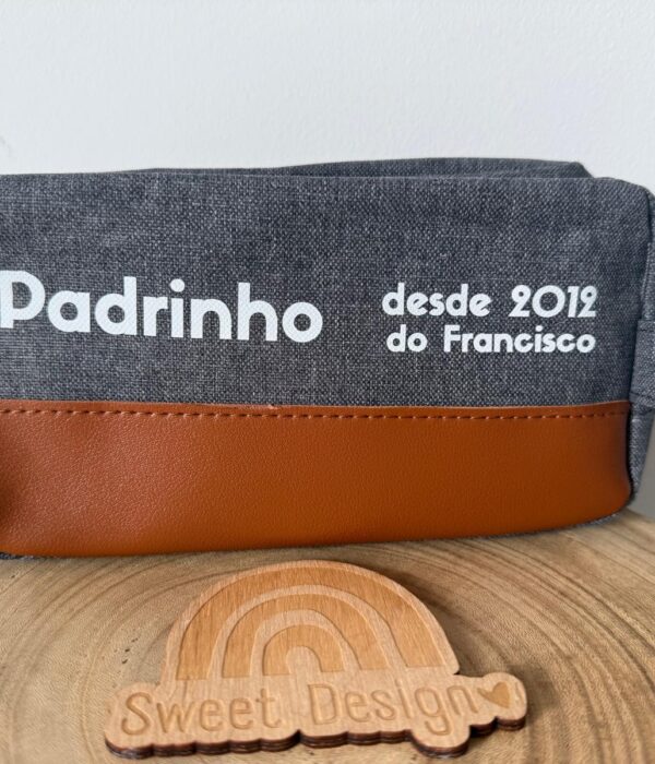 Bolsa multiusos/necessaire - Bolsa com nome e dedicatória ao padrinho/madrinha