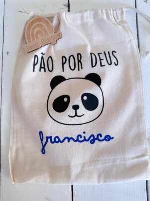 Saco Pão por Deus - Panda (com nome)