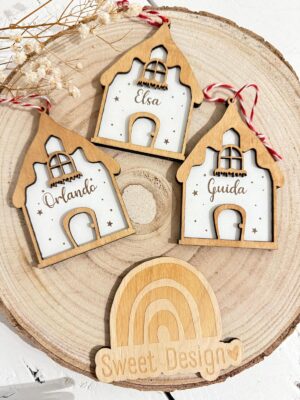 Pendente Árvore Natal - Casa (com nome)