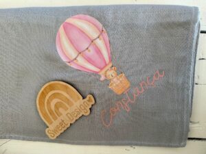 Fralda - Balão de Ar com ursinho (com nome)