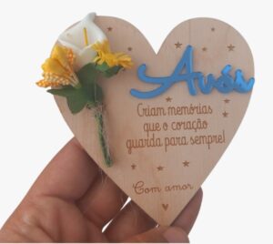 Iman formato coração - Criam memórias que o coração guarda para sempre (cor azul)
