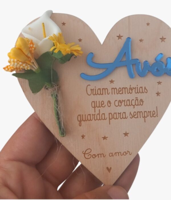 Iman formato coração - Criam memórias que o coração guarda para sempre (cor azul)