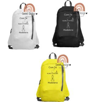 Mochila - Com FÉ rumo a Fátima - (com nome)