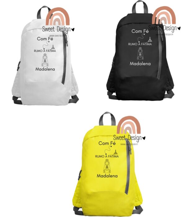 Mochila - Com FÉ rumo a Fátima - (com nome)