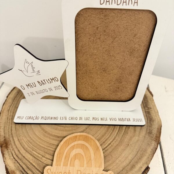 Moldura - O meu Batismo - Meu coração pequenino está cheio de Luz, pois nele veio habitar Jesus