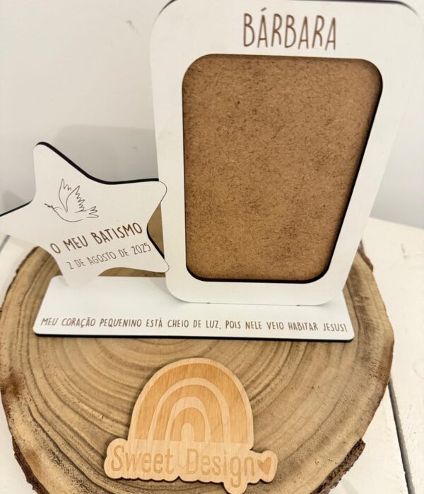 Moldura - O meu Batismo - Meu coração pequenino está cheio de Luz, pois nele veio habitar Jesus