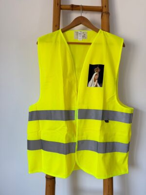 Colete Refletor - Sejam Peregrinos de esperança e Construtores de Paz (com nome e foto de Nossa Senhora)