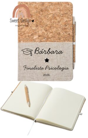 Bloco de Notas em cortiça - Finalista Psicologia (com nome e curso)