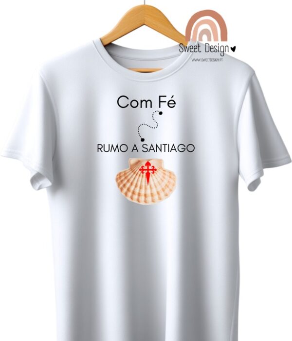 T-Shirt - Caminho de Santiago - Com Fé rumo a Compostela