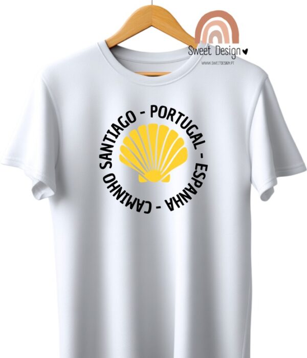 T-Shirt - Caminho de Santiago - Portugal - Espanha (Concha amarela)