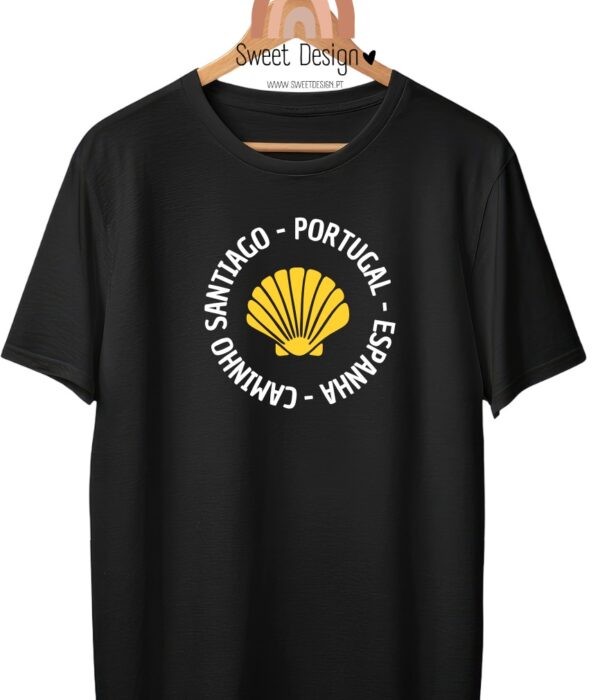 T-Shirt - Caminho de Santiago - Portugal - Espanha (Concha amarela)_2