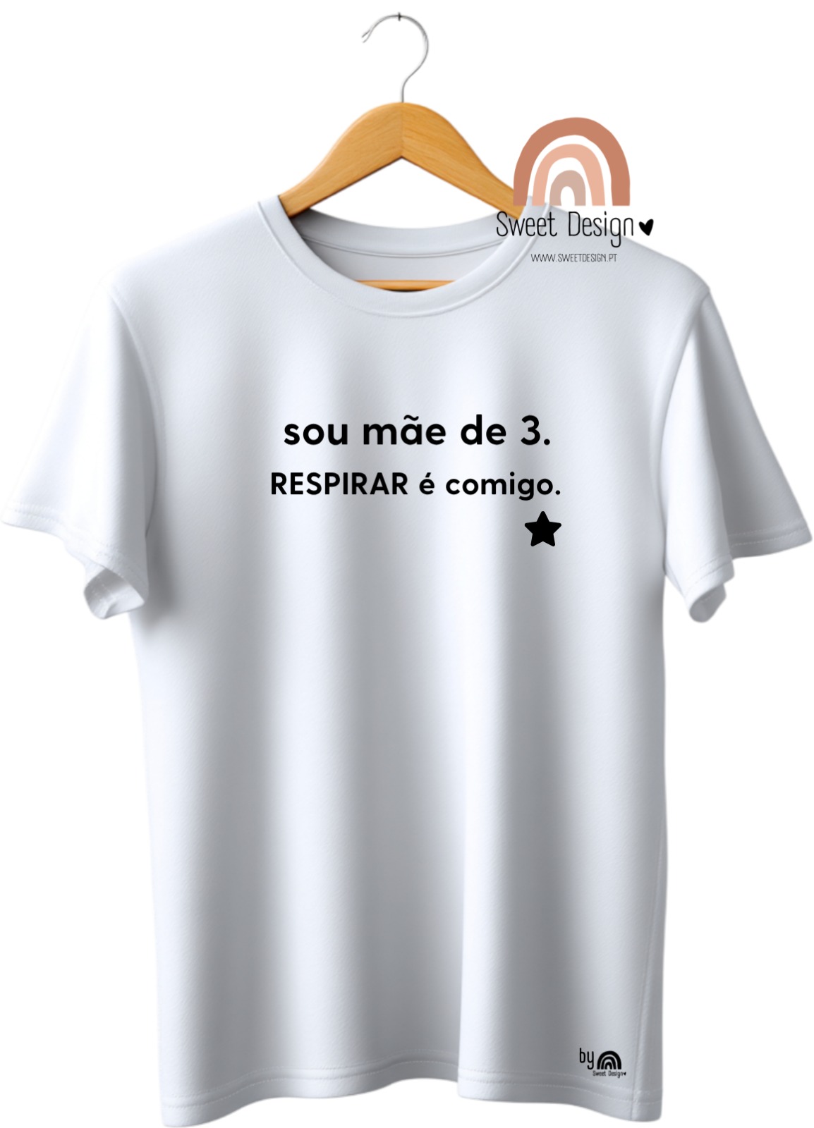 T-Shirt – Sou mãe de ...(nº filhos) RESPIRAR é comigo