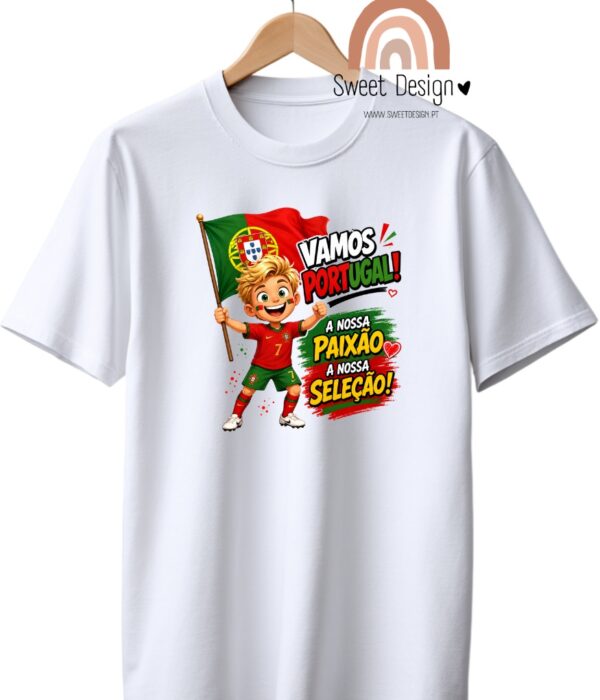 T-Shirt - Seleção Portugal - Vamos Portugal, A Nossa Paixão, A Nossa Selecção - menino