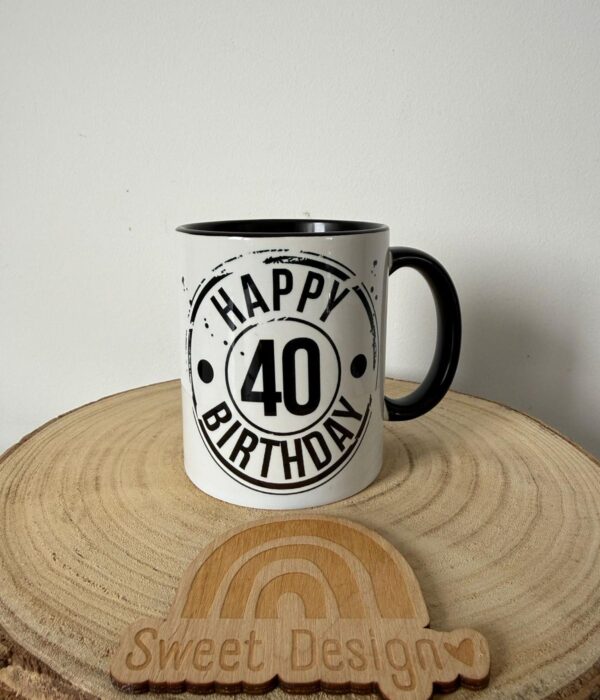 Caneca Personalizada interior de cor - Idade da perfeição - 40 anos