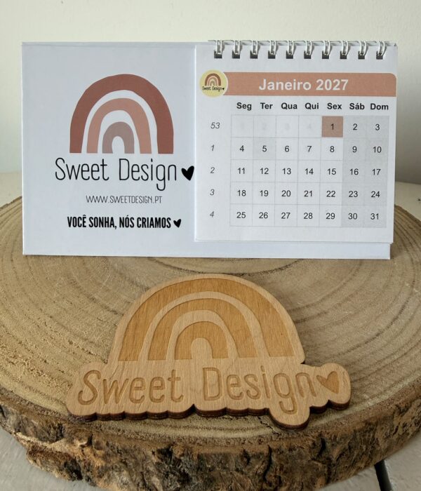 Calendário de mesa com logotipo