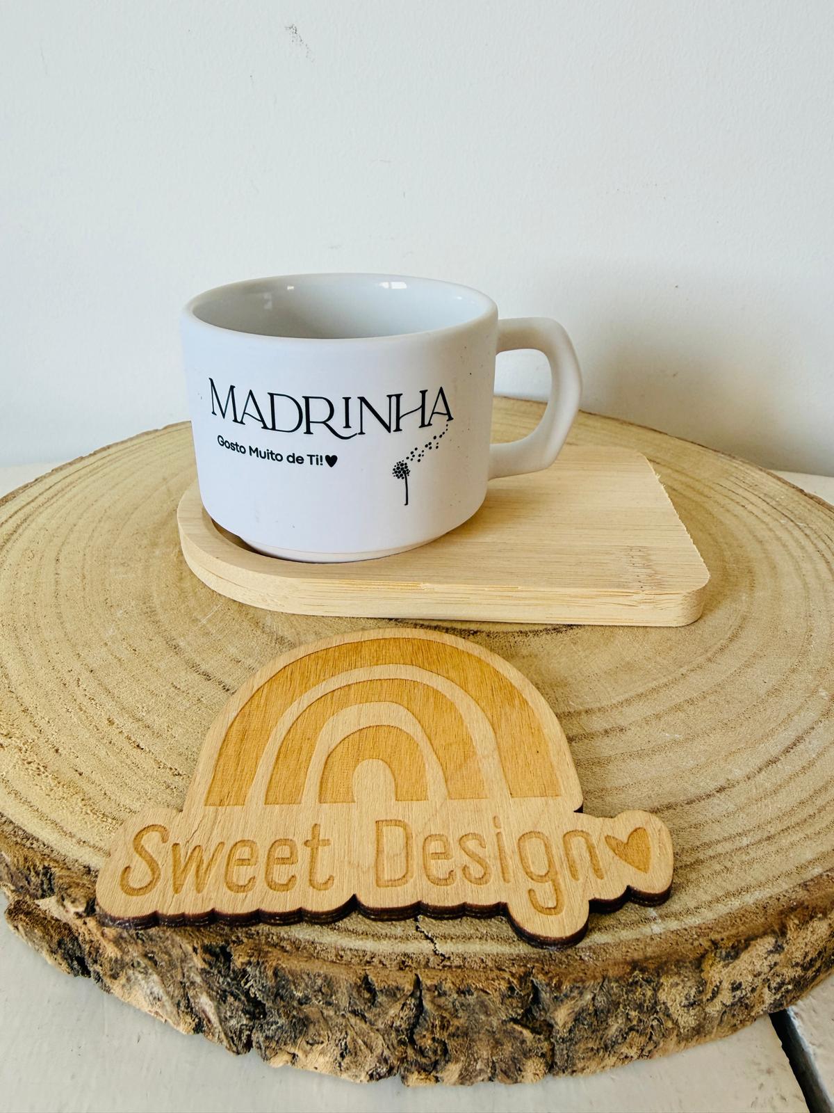 Caneca cerâmica Personalizada - Madrinha gosto muito de ti